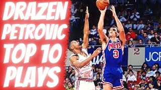 DRAZEN PETROVIC TOP 10 PLAYS OF CAREER [upl. by Nahrut348]