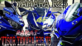 YAMAHA R25 PAKAI VISOR YAMAHA R15 V3 TAMBAH SANGAR [upl. by Jarrett]