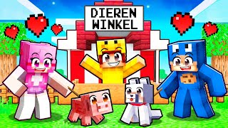 Ik OPEN Een DIERENWINKEL Minecraft Survival [upl. by Ahtamas]