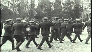 Soldiers march during a meeting of Allied Generals in Ludwigslust Germany at endHD Stock Footage [upl. by Rema]