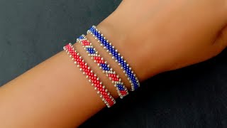 Very Delicate amp Simple Beads BraceletBracelet Making TutorialBeaded Jewelry Useful amp Easy [upl. by Tennaj]