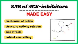 ACE inhibitors SAR SAR of antihypertensive drugs Medicinal chemistry made easy [upl. by Hanyaz]