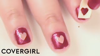 Nail Art Valentines Day Heart Nail Designs By Seventeen  COVERGIRL [upl. by Jeana]