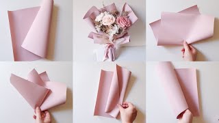 六種常用的花束包裝折紙法 韓式花束包裝 6 ways to wrap flower bouquets [upl. by Letnohs864]