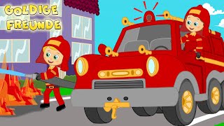 👩🏻‍🚒🚒 Das Feuerwehrauto 🚒👩🏻‍🚒 NEU  Kinderlieder Zum Mitsingen  Goldige Freunde [upl. by Ashely]