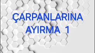 AYTçarpanlara ayırma [upl. by Udall]