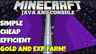 Minecraft Efficient AFK GOLD And Experience Farm Tutorial Xbox PS4 PC Switch [upl. by Venita]