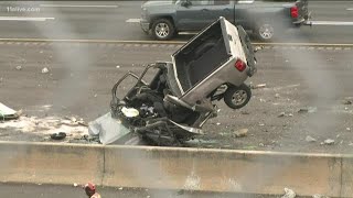 Person dies after truck crashes onto I75 off overpass [upl. by Dyol]