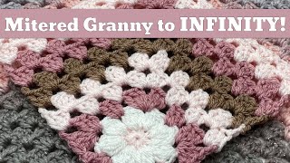 Continuous Mitered Granny Square  Mitered Flower Granny Square  Easy Crochet Blanket [upl. by Hsreh]