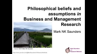 Philosophical Beliefs and Assumptions in Business and Management Research [upl. by Haroppiz809]