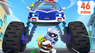 Super Police Truck is Catching a Thief  Vehicles for Children  Car Cartoon  Kids Songs  BabyBus [upl. by Brannon]