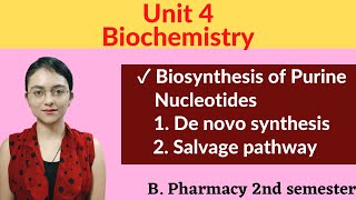 De novo synthesis amp Salvage pathway  Biosynthesis of Purine nucleotides  Biochemistry Unit 4 sem 2 [upl. by Huttan]