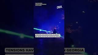 ProEU Protesters Shoot Fireworks At Police Armed With Water Cannons Outside Georgia Parliament [upl. by Cheslie864]