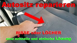 Autositz Reparieren Risse Löcher einfache Lösung [upl. by Yllek478]