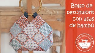 Bolso de tela con asas de bambú incluye patrón [upl. by Silin395]