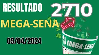 Resultado da Mega Sena Concurso 2710 Sorteio dia 09042024 [upl. by Gardie77]