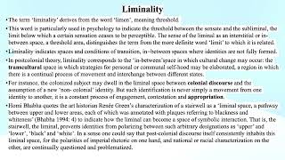 Liminality Postcolonial Studies [upl. by Adamsen]