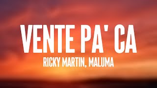 Vente Pa Ca  Ricky Martin Maluma Lyrics Video [upl. by Carver]