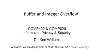 Buffer and Integer Overflow [upl. by Felice48]