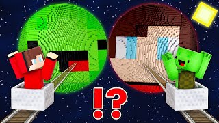 How Mikey and JJ Found Road To JJ and MIKEY Planets in Minecraft Challenge Maizen [upl. by Ytsirt]