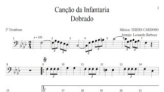 Partitura  Canção da Infantaria 3º Trombone [upl. by Shewchuk]