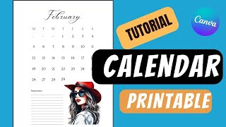 Calendar Tutorial Canva  Printable Calendar Monthly Calendar [upl. by Helsell481]