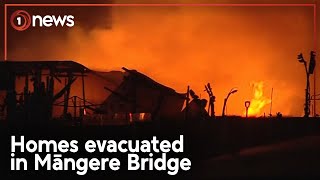 Five buildings burn down in Māngere Bridge prompting asbestos fears  1News [upl. by Ashraf]