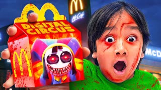 YOUTUBERS WHO ORDERED THE AMAZING DIGITAL CIRCUSEXE HAPPY MEAL FROM MCDONALDS AT 3AM RYANS WORLD [upl. by Aillimat]