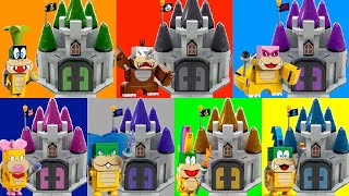 All the Koopaling Castles in New Super Mario Bros Wii  LEGO Mario vs Original GAMEPLAY [upl. by Lody832]