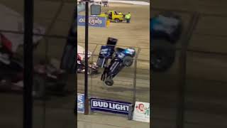 Wild Crash At Start of World Of Outlaws Heat Race Tulare Thunderbowl Raceway Kraig Kinser Corey Day [upl. by Lladnek]