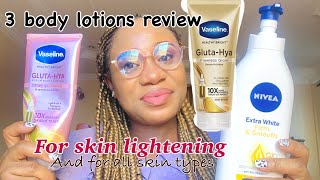 Best body lotion for healthy amp skin lightening Nivea firmamp smooth Vaseline Gluta hya serum review [upl. by Mckale]