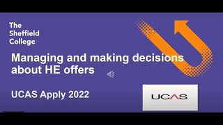 UCAS 2022 Managing Offers [upl. by Euqirdor]