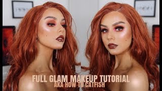 FULL GLAM MAKEUP TUTORIAL AKA HOW TO CATFISH TEHE [upl. by Tacita]