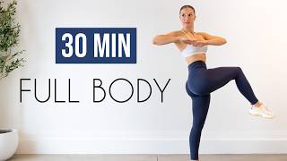 30 MIN FULL BODY WORKOUT  Small SpaceApartment Friendly No Jumping No Equipment [upl. by Malanie644]