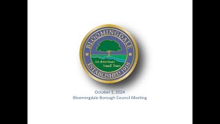 Bloomingdale Borough Council Meeting  October 1 2024 [upl. by Uok367]