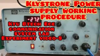 Klystron power supply working procedure microwave engineering lab Experiment [upl. by Akinorev]