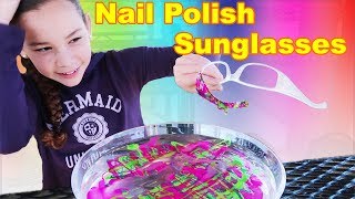 DIY Nail Polish Sunglasses Haschak Sisters [upl. by Kavanaugh]