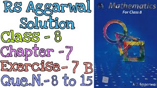 Factorisation  Class 8 Exercise 7B Question 8 to 15  Rs Aggarwal  Md Sir [upl. by Esom]