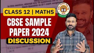 CBSE Sample Paper Discussion Class 12th Maths  Official Sample Paper 2024 Solution [upl. by Nyral]