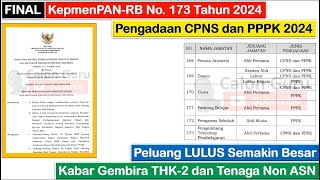 FINAL KepmenPAN RB No 173 Tahun 2024 terkait Pembukaan Formasi CPNS 2024 dan Formasi PPPK 2024 [upl. by Reamonn53]