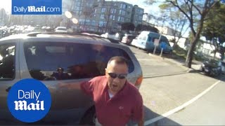 Driver vs cyclist Road rage incident caught on head cam  Daily Mail [upl. by Towbin]