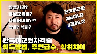 한국어교원자격증 3급 2급 1급 취득 방법 따는법 및 추천 급수 양성기관 사이버대학교 학점은행제 [upl. by Line]