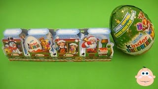 Kinder Surprise Eggs Santa Train LARGE Christmas Egg Candy Toys Unboxing Opening [upl. by Zhang]