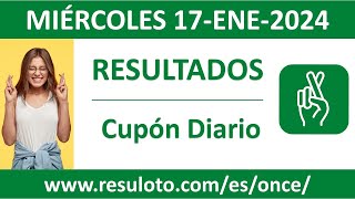 Resultado del sorteo Cupon Diario del miercoles 17 de enero de 2024 [upl. by Tarttan]