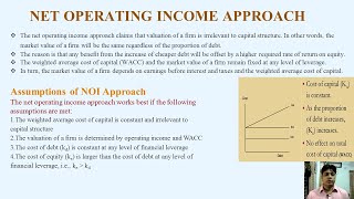 Financial ManagementNet Operating Income ApproachNOI ApproachTheory of Capital Structure [upl. by Sane]