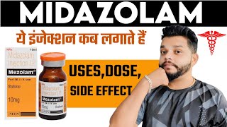 Midazaolam Injection UsesMechanism Of ActionContraindications amp Side Effects In Hindi  Mezolam [upl. by Stanislaw945]