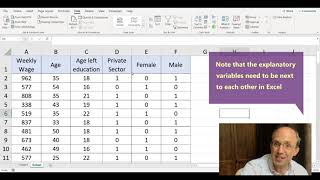 Using Excel for Regression Analysis [upl. by Odraccir885]