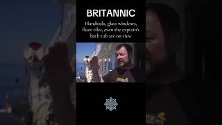 Britannic Wreck Handrails glass windows floor tiles captains bath tub are on view  titanic [upl. by Mccowyn]