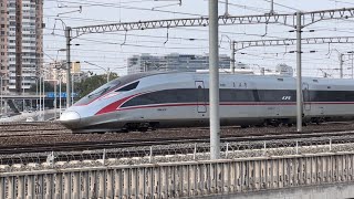 Fuxing Hao Bullet Train CR400AFA 16cars Arrived at Beijing South Railway Station [upl. by Nosnah]