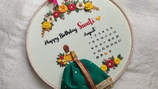 Calendar Hoop Art  Step by step tutorial  Embroidery for Beginners  Gossamer [upl. by Randee]